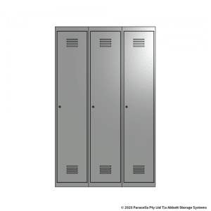 Grey 1 Door Locker 1800H x 375W x 450D Bank of 3