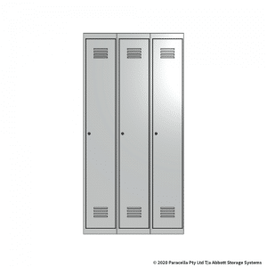 White 1 Door Locker 1800H x 300W x 450D Bank of 3