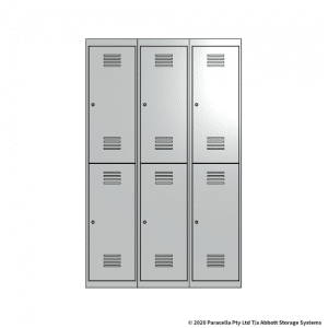 White 2 Door Locker 1800H x 375W x 450D Bank of 3