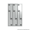 White 2 Door Stepped Locker 1800H x 375W x 450D Bank of 3