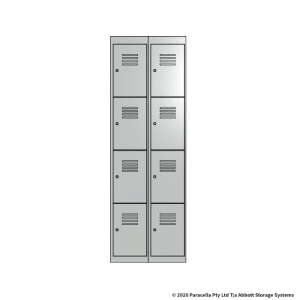 White 4 Door Locker 1800H x 300W x 450D Bank of 2