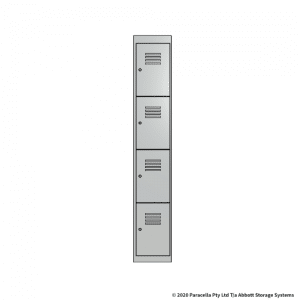 White 4 Door Locker 1800H x 300W x 450D Single