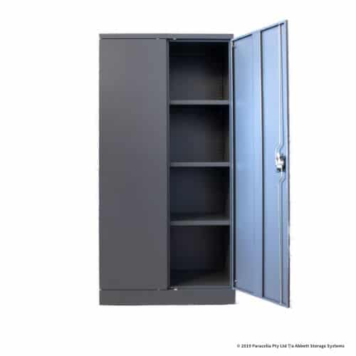 Storage Cabinet 1830h x 915w x 457d 3 Shelf Graphite Ripple