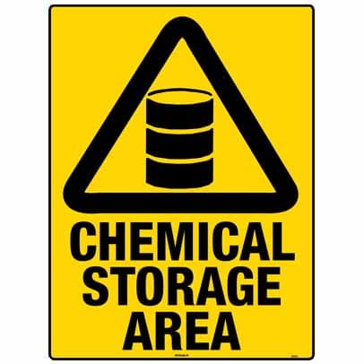 WS13463 - Safety Sign 450 x 300mm - Metal - Chemical Storage Area