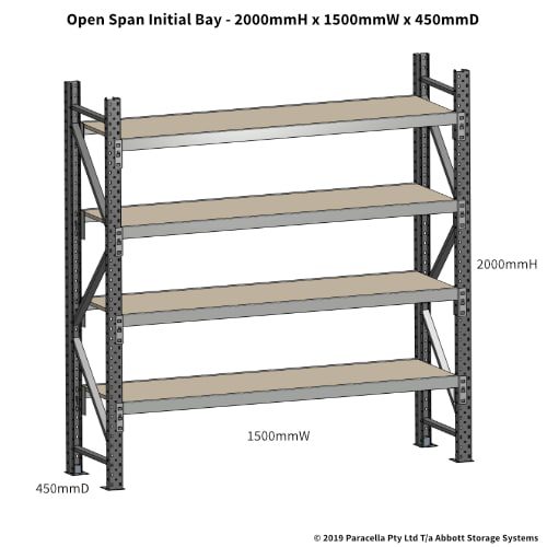 Open Span OS42611 2000H 1500W 450D Particle Board Initial