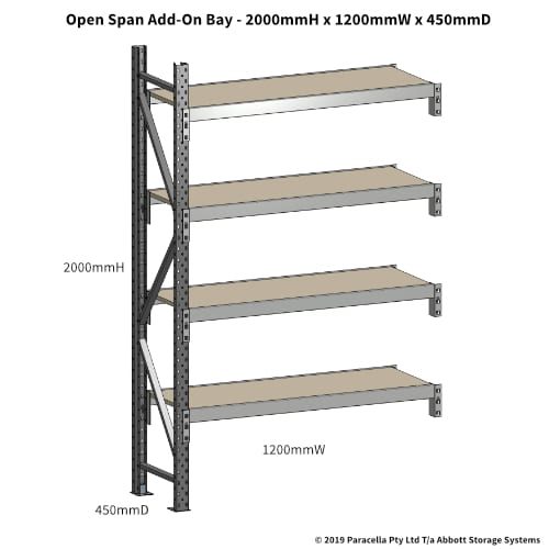 Open Span OS42620 2000H 1200W 450D Particle Board Add-On