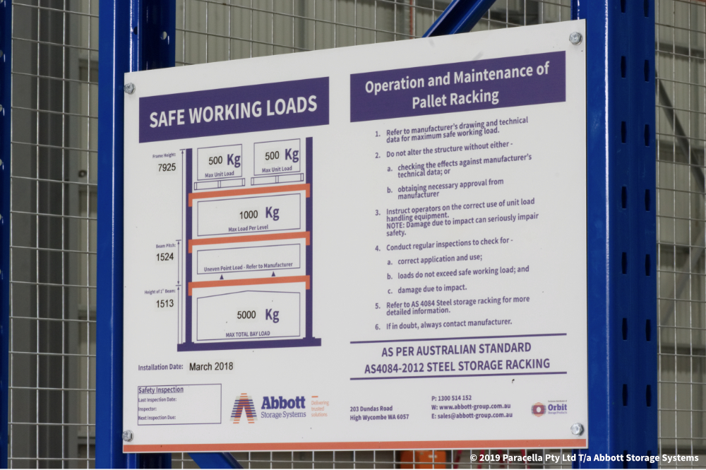 Safe Working Load (SWL) Limit Signs