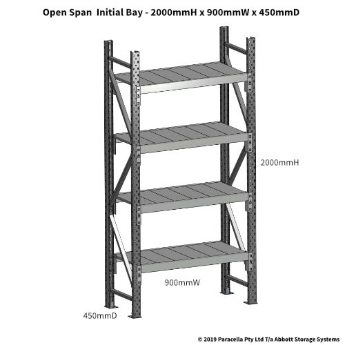 Open Span OS43605 2000H 900W 450D Steel Shelf Panels Initial