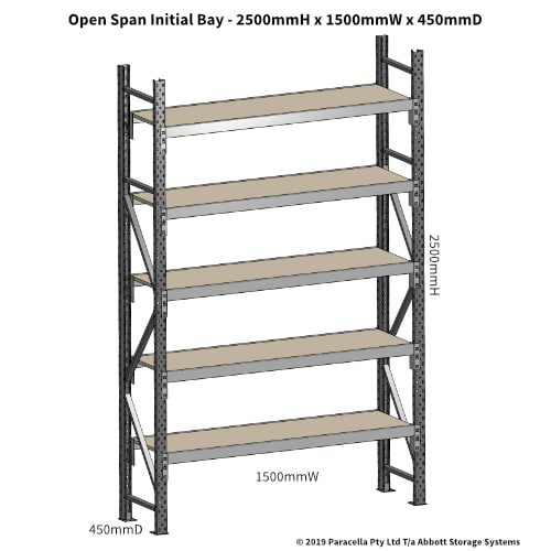 Open Span OS42671 2500H 1500W 450D Particle Board Initial