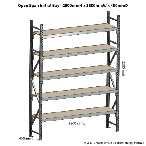 Open Span OS42690 2500H 1800W 450D Particle Board Initial
