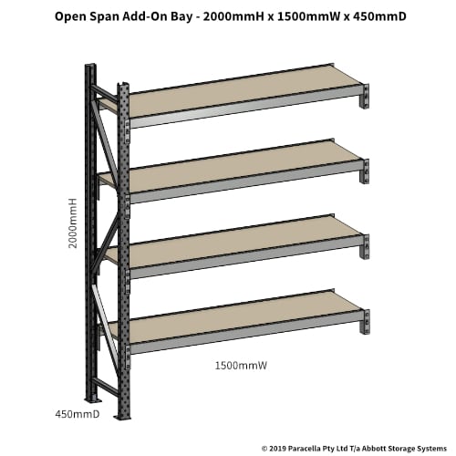 Open Span OS42621 2000H 1500W 450D Particle Board Add-On