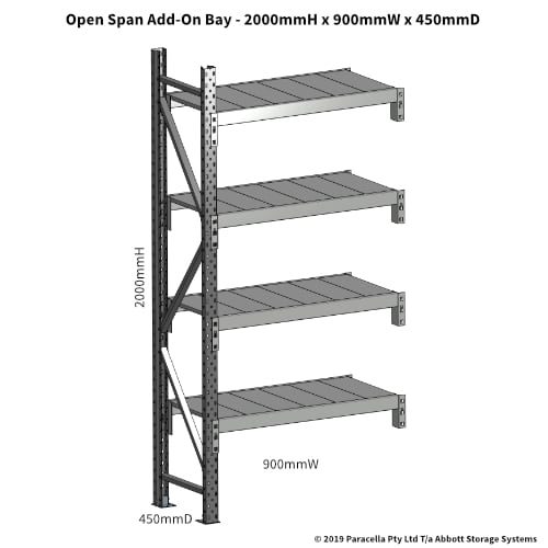 Open Span OS43615 2000H 900W 450D Steel Shelf Panels Add-On