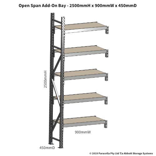 Open Span OS42679 2500H 900W 450D Particle Board Add-On