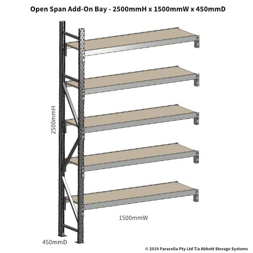 Open Span OS42681 2500H 1500W 450D Particle Board Add-On