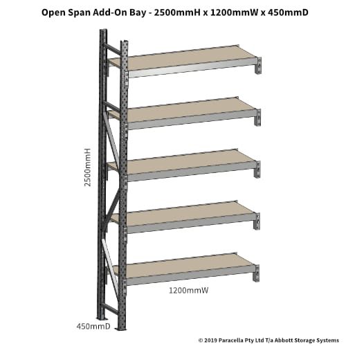 Open Span OS42680 2500H 1200W 450D Particle Board Add-On