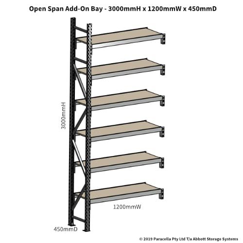 Open Span OS42740 3000H 1200W 450D Particle Board Add-On