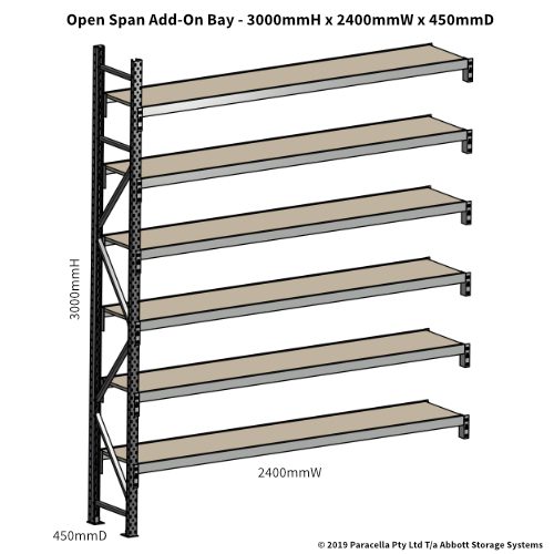 Open Span OS42780 3000H 2400W 450D Particle Board Add-On