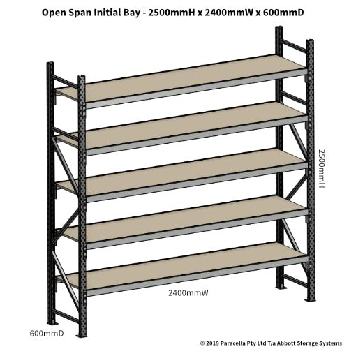 Open Span OS42890 2500H 2400W 600D Particle Board Initial