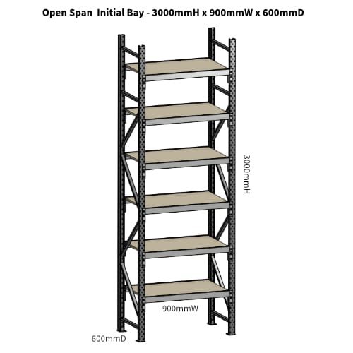 Open Span OS42909 3000H 900W 600D Particle Board Initial
