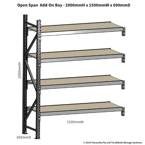 Open Span OS42801 2000H 1500W 600D Particle Board Add-On