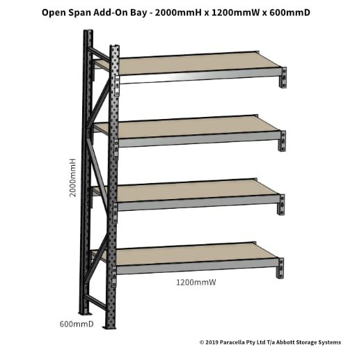 Open Span OS42800 2000H 1200W 600D Particle Board Add-On