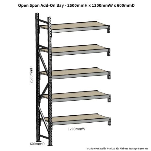 Open Span OS42860 2500H 1200W 600D Particle Board Add-On