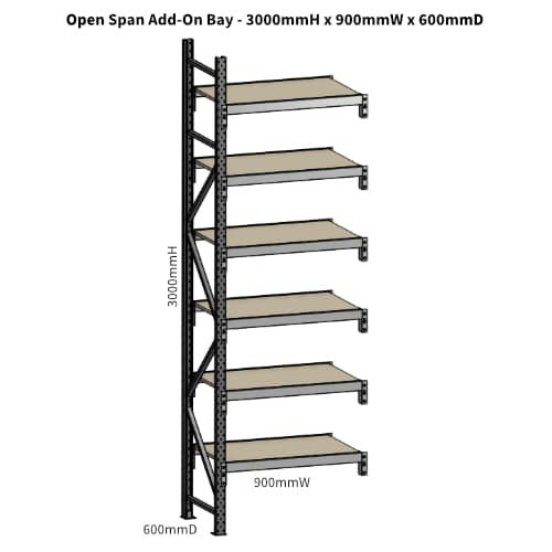 Open Span OS42919 3000H 900W 600D Particle Board Add-On