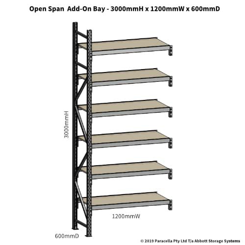 Open Span OS42920 3000H 1200W 600D Particle Board Add-On