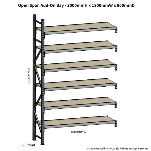 Open Span OS42940 3000H 1800W 600D Particle Board Add-On