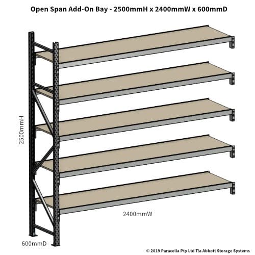 Open Span OS42900 2500H 2400W 600D Particle Board Add-On