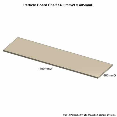 1490W x 405D Particle Board Shelf