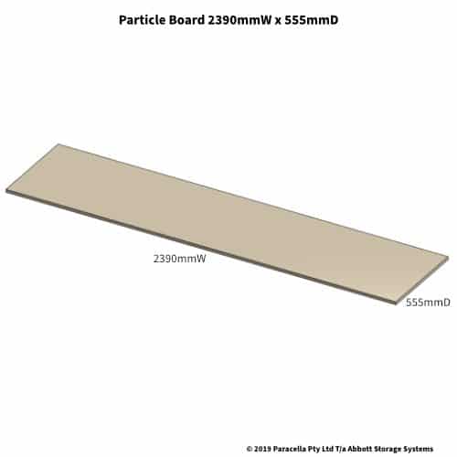 2390W x 555D Particle Board Shelf