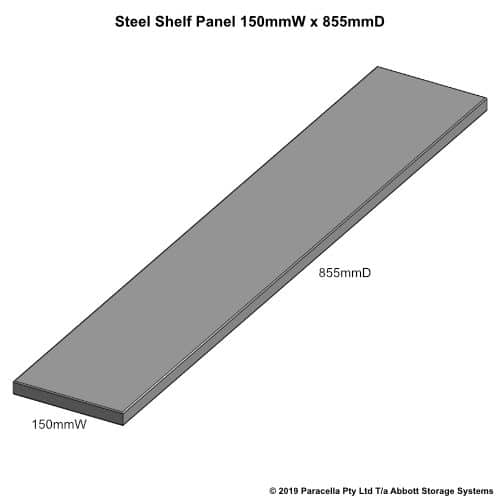 Steel Shelf Panel 900D x 150W