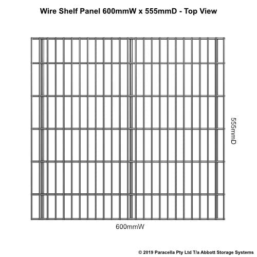 Wire Shelf Panel 600D x 600W - Top View