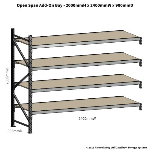 Open Span OS42999 2000Hx2400Wx900D Add-On Bay