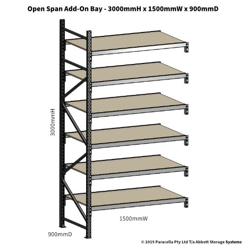 Open Span OS42102 3000Hx1500Wx900D Add-On Bay