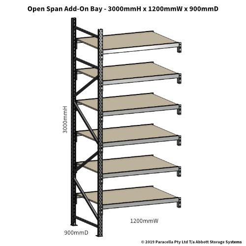 Open Span OS42100 3000Hx1200Wx900D Add-On Bay