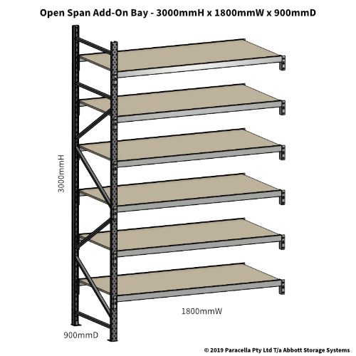Open Span OS42113 3000Hx1800Wx900D Add-On Bay