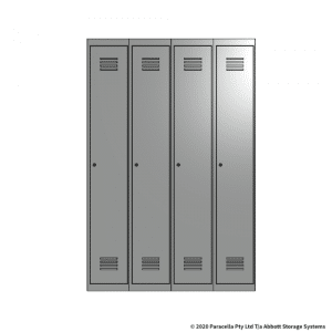 Grey 1 Door Locker 1800H x 300W x 450D Bank of 4