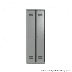Grey 1 Door Locker 1800H x 300W x 450D Bank of 2