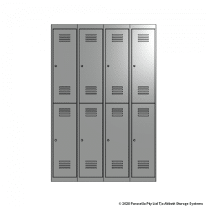 Grey 2 Door Locker 1800H x 300W x 450D Bank of 4