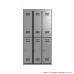 Grey 2 Door Locker 1800H x 300W x 450D Bank of 3