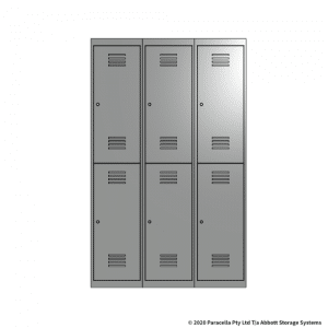 Grey 2 Door Locker 1800H x 375W x 450D Bank of 3