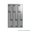 Grey 2 Door Stepped Locker 1800H x 375W x 450D Bank of 3