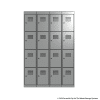 Grey 4 Door Locker 1800H x 300W x 450D Bank of 4