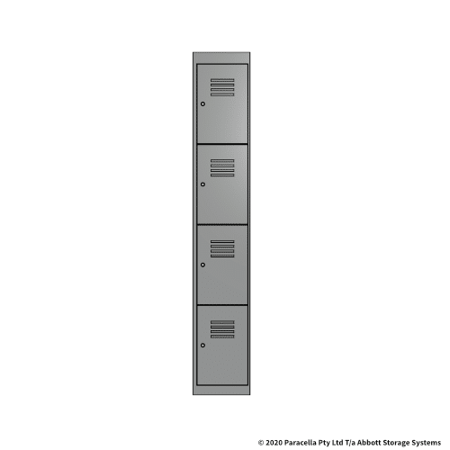 Grey 4 Door Locker 1800H x 300W x 450D Single