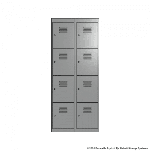 Grey 4 Door Locker 1800H x 375W x 450D Bank of 2