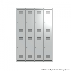 White 2 Door Locker 1800H x 300W x 450D Bank of 4