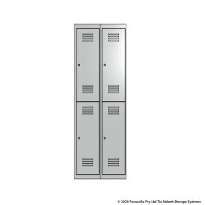 White 2 Door Locker 1800H x 300W x 450D Bank of 2