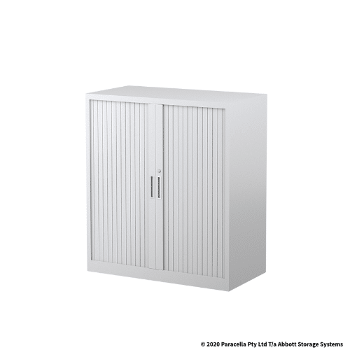 Tambour Door Cabinet 1020H x 900W x 500D White